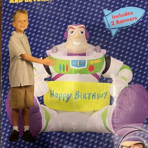 Vintage Airblown Inflatable BUZZ LIGHTYEAR 3ft Gemmy 2004 Disney Toy Story Pixar - Picture 3 of 8
